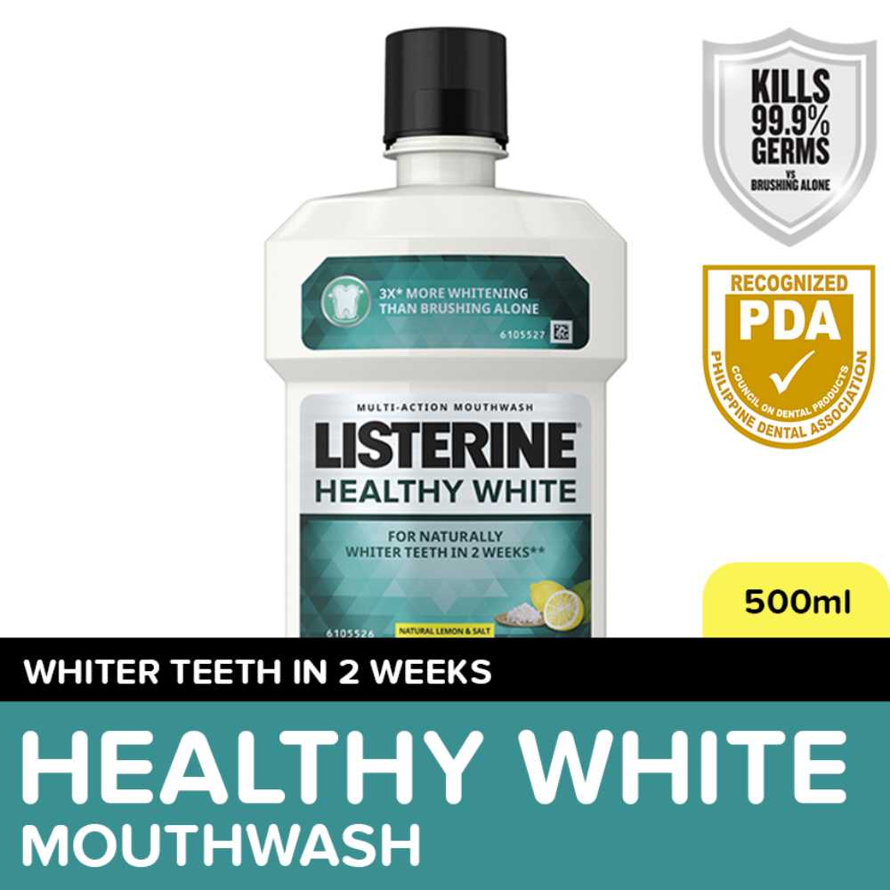 Listerine Mouthwash Healthy White 500ml Shopee Philippines