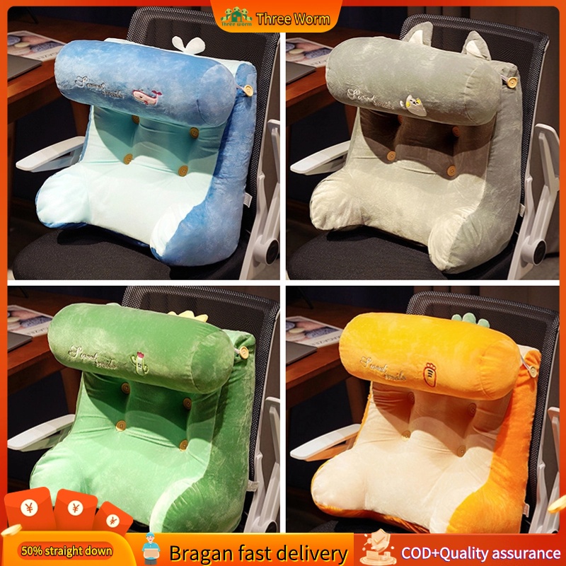 Lumbar Support Pillow Bed Rest Reading Pillow with Detachable Cushion