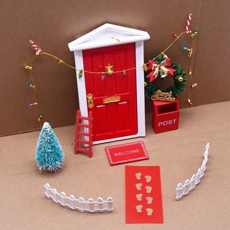 Mini Wooden Elf Door Miniature Simulation Furniture Model Fairy Door ...