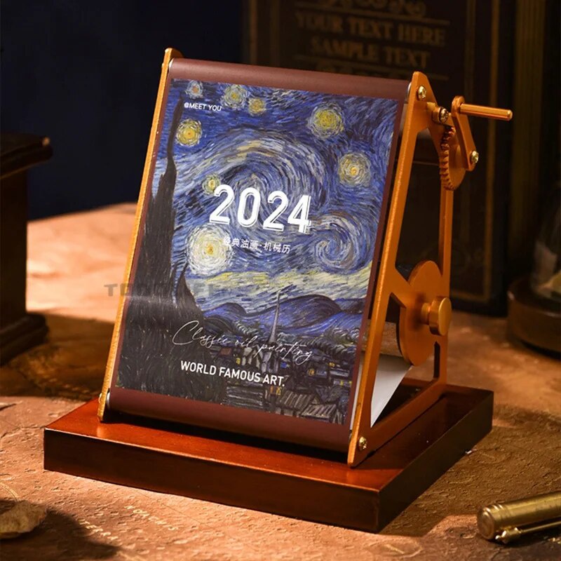 Van Gogh Mechanical 2024 Calendar Hand Operated Desktop Wooden Calendar   Ph 11134201 7r98x Lo5bqefqotmz5a