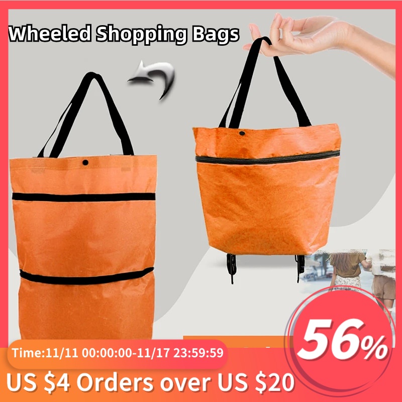 Supermarket Tug Bag with Wheeled Shopping Trolley Bag Installation ...