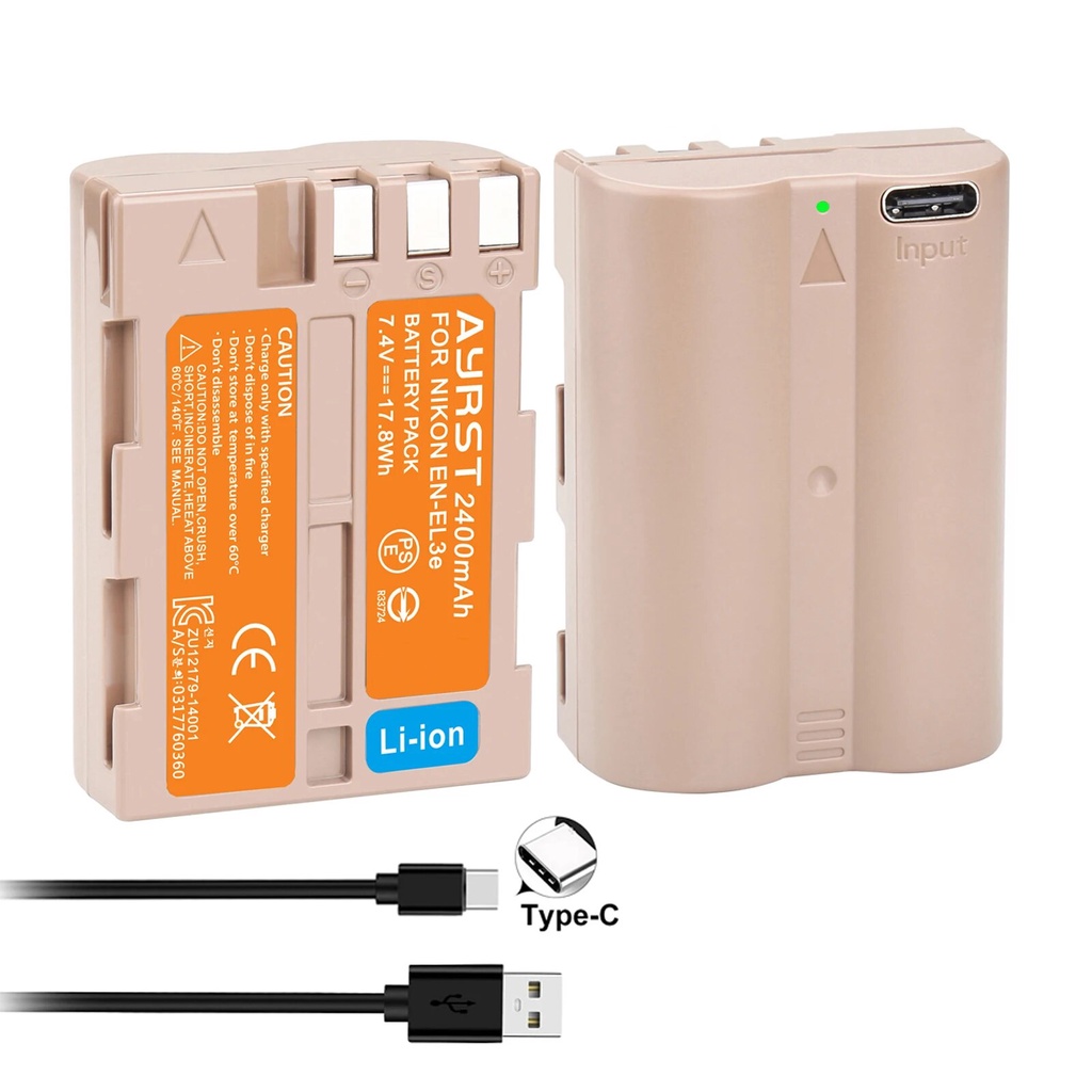 ⚖2400mAh ENEL3e EN EL3e Camera Battery for Nikon D30 D50 D70 D70S D80