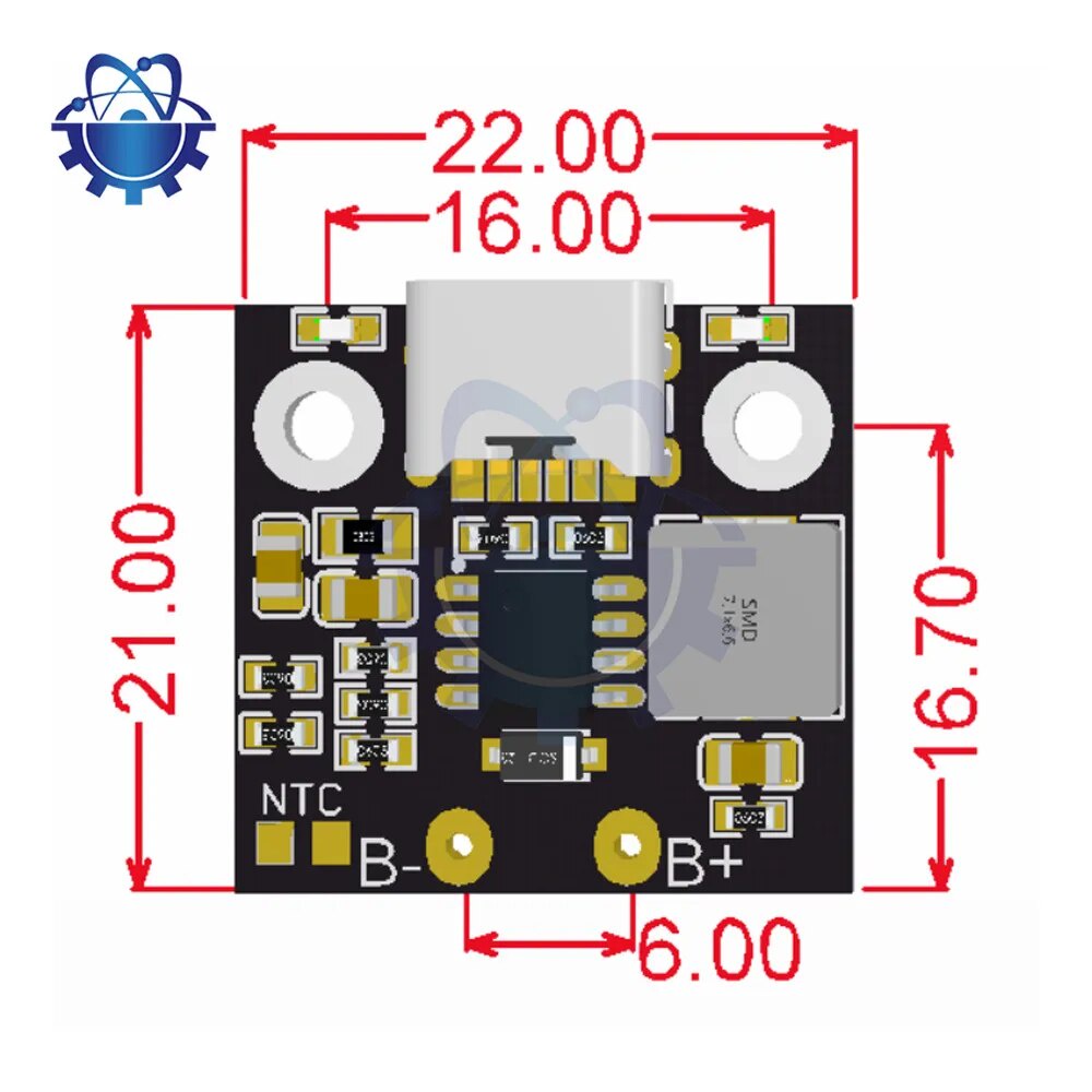 1S Li-Ion Battery Charging Module 5V Power Supply with Charge Indicator ...