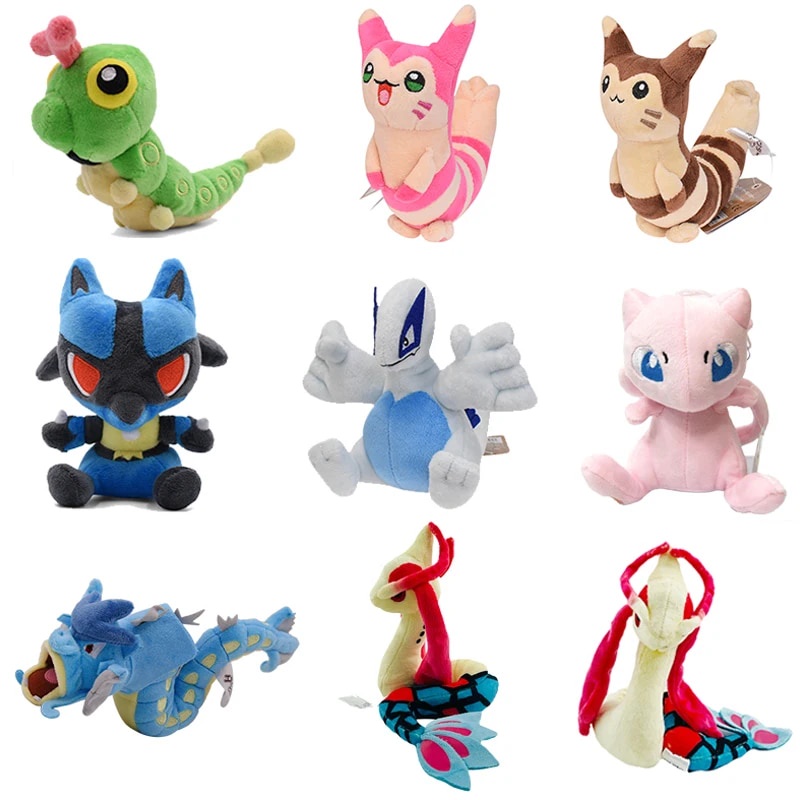 8 Styles Pokemon Fit Plush Toys 16cm Mew Lugia Gyarados Anime Cartoon ...