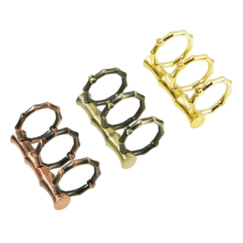 ☽2023 Vintage 3 Ring Metal Loose Leaf Binders Flexible 20mm Diameter 