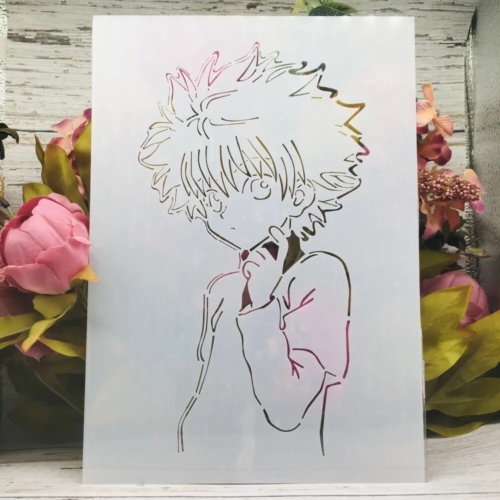 ☁A4 29cm Anime Hunter X Hunter Killua DIY Layering Stencils Painting ...