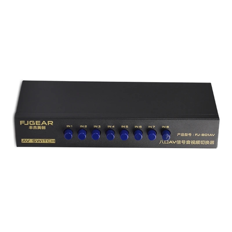 ⋛2023 New 8-Way AV Switch RCA Switcher 8 in 1 out Composite Video L/R ...