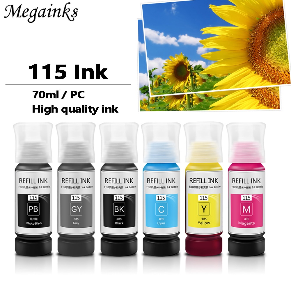 ☺115 Refill ink kit For Epson 115 Dye ink for Epson L8160 printer dye ...