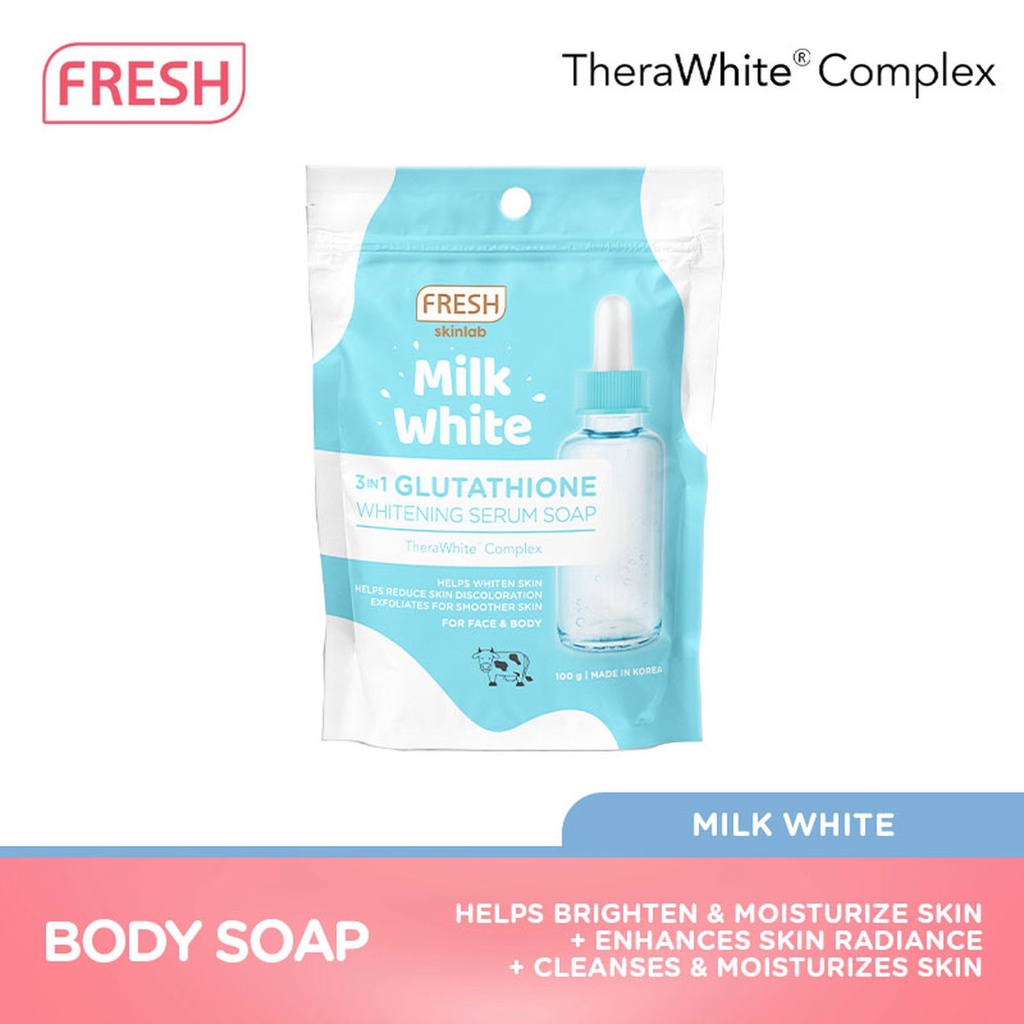 FRESH SKINLAB MILK WHITE 3IN1 GLUTATHIONE WHITENING SERUM SOAP 100G IN ...