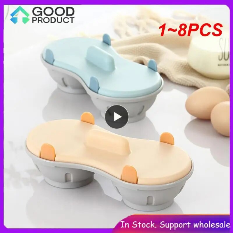 ♚18PCS Microwave Double Egg Poacher Maker Poached Eggs Cooker Steamer