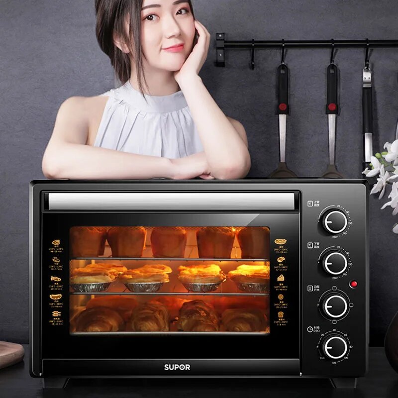 ☭SUPOR 35L Electric Oven Commercial Baking Oven Kebab Gaz Household Cake Pizza Chicken Ovens Con