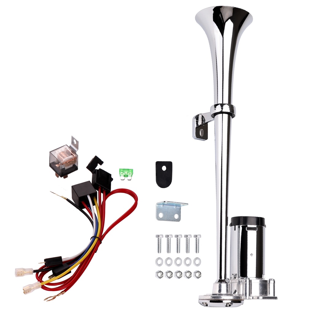 FARBIN 12V 150db air pump kit, super loud 18 inch chrome zinc