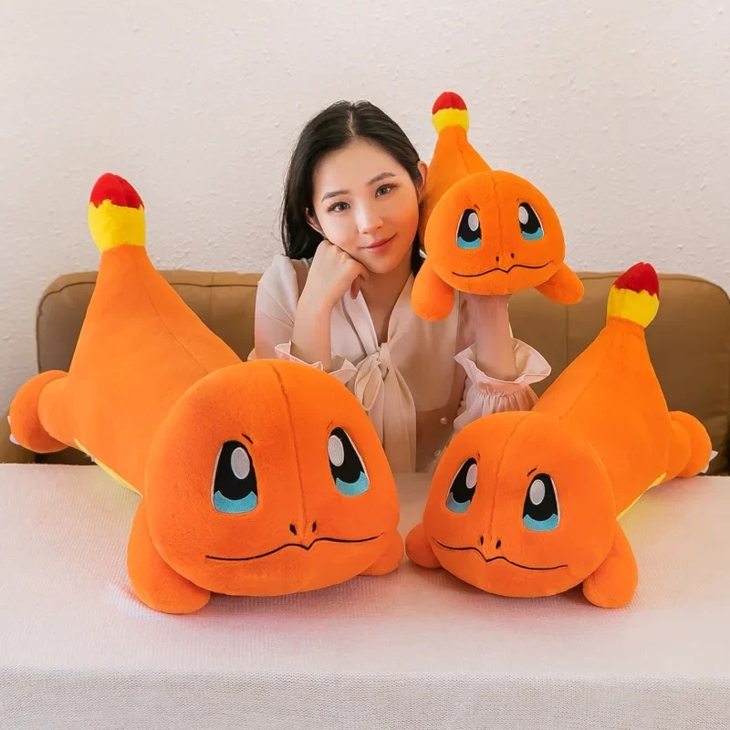 ☪Cartoon Charmander Doll Toy Rabbit Hair Party Models Small Fire Dragon ...