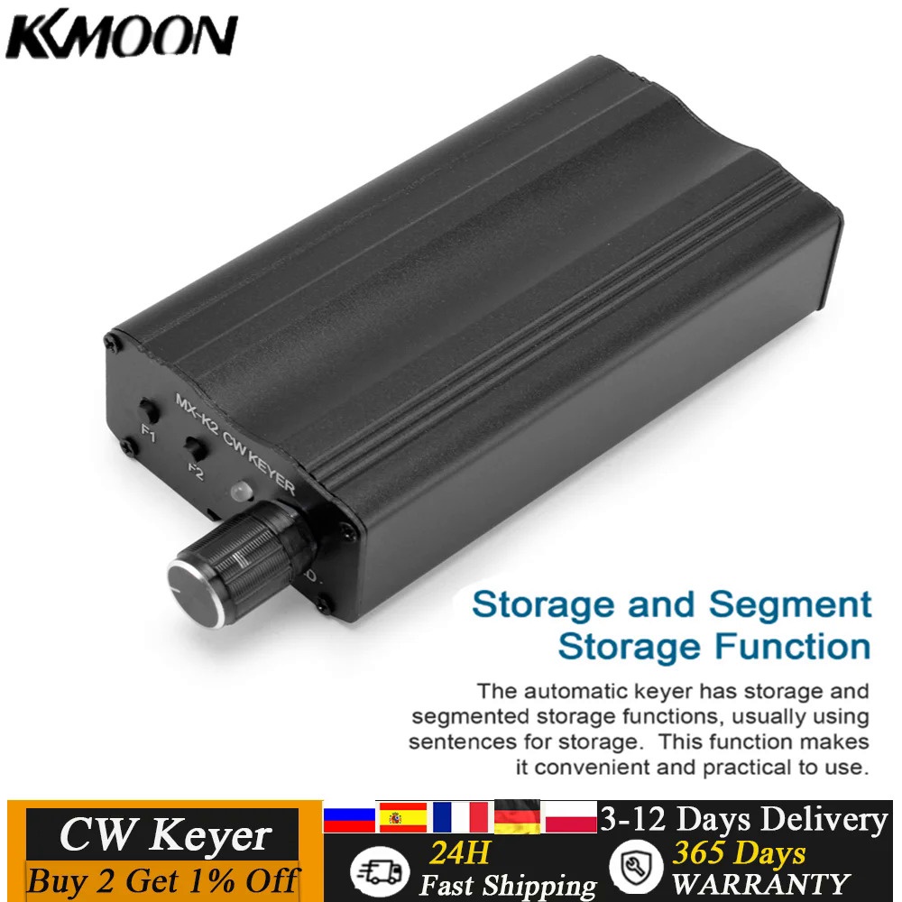 MX K2 Keyer Codice Morse – Memoria Automatica CW Con Controllo Velocità E Protezione Dati (Batterie Escluse)