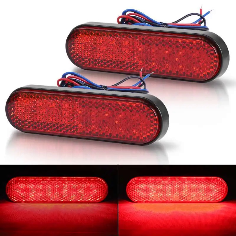 Motorcycle Tail Brake Turn Signal Light 24LED Rectangle Car Lamp ...