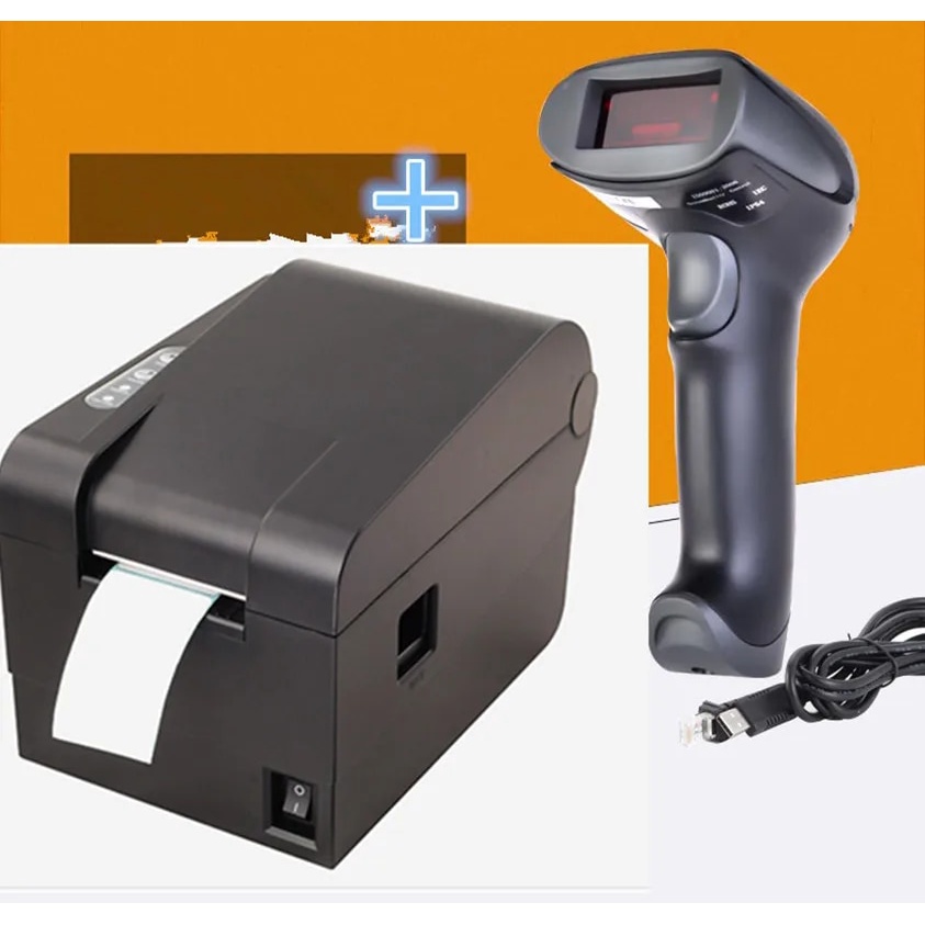 Wholesale Wired Bar Code Scanner+Thermal Barcode QR Label Printer ...