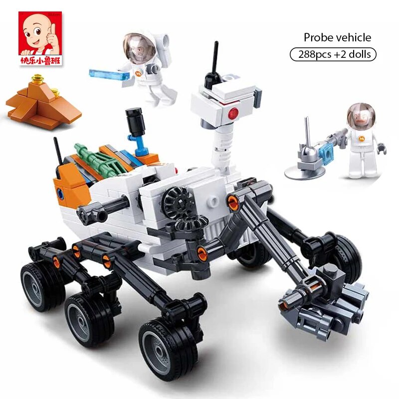 02X Sluban 288Pcs Aviation Lunar Lander Curiosity Rover Building Blocks ...