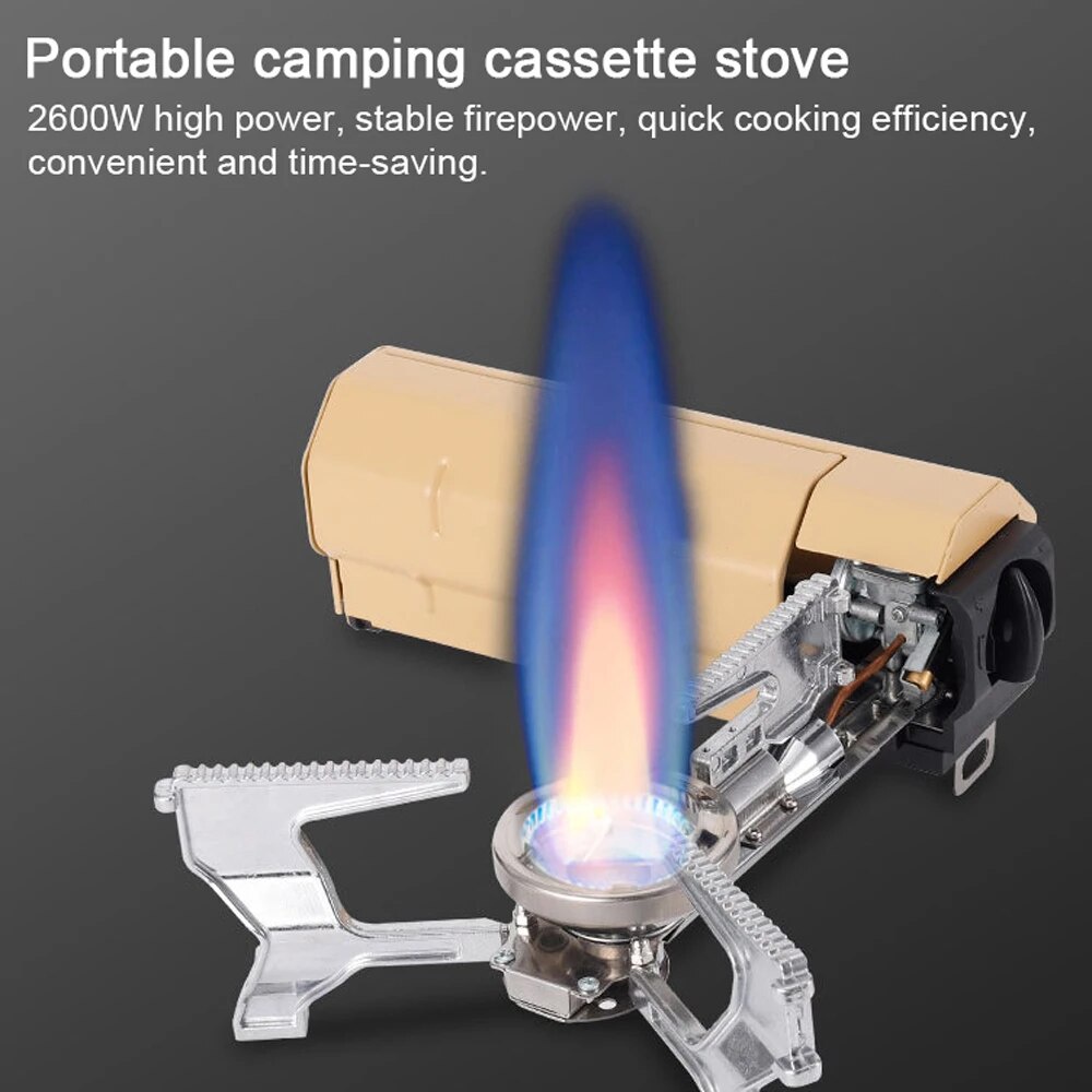 184 Camping Cassette Stove Portable Folding Camp Gases Burner Butane Stove 2600w With Carrying 0898