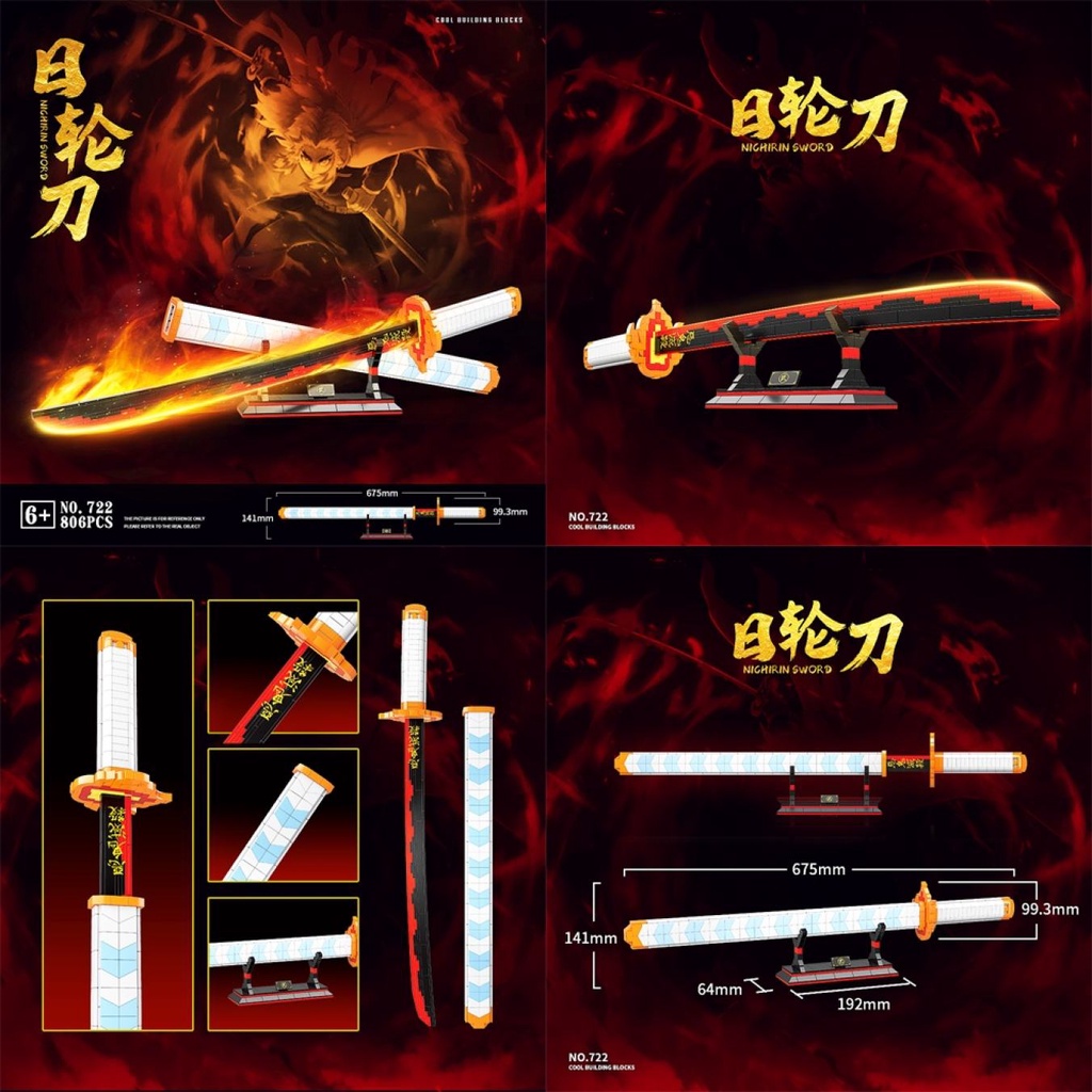 11 Demon Slayer Nichirin Sword Lego Building Blocks Scissor Seven 567