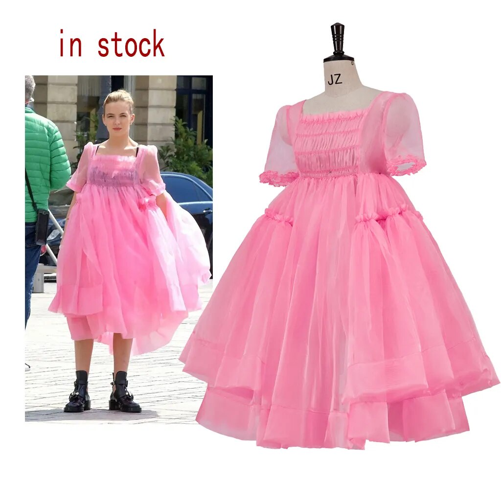 11g （in stock）Jodie Comer Villanelle Cosplay Costume Killing Eve Pink Dress Molly Goddard Tull