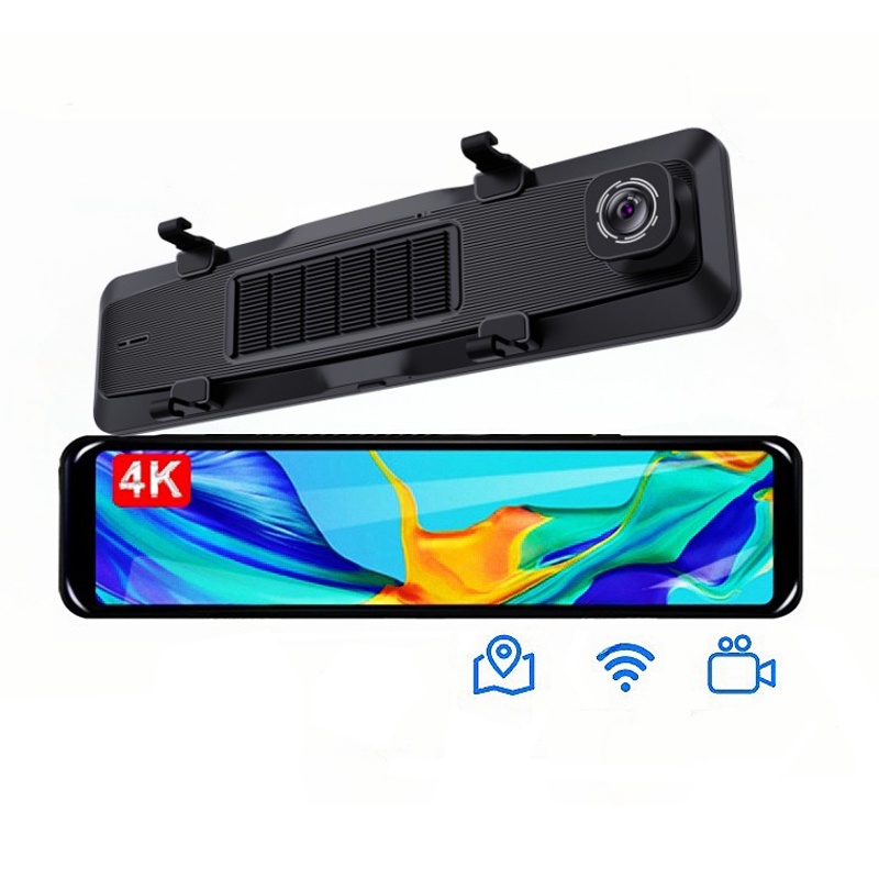 FHD 4K Car DVR WiFi GPS FHD Car Dash Camera 12''T ouch screen Stream ...