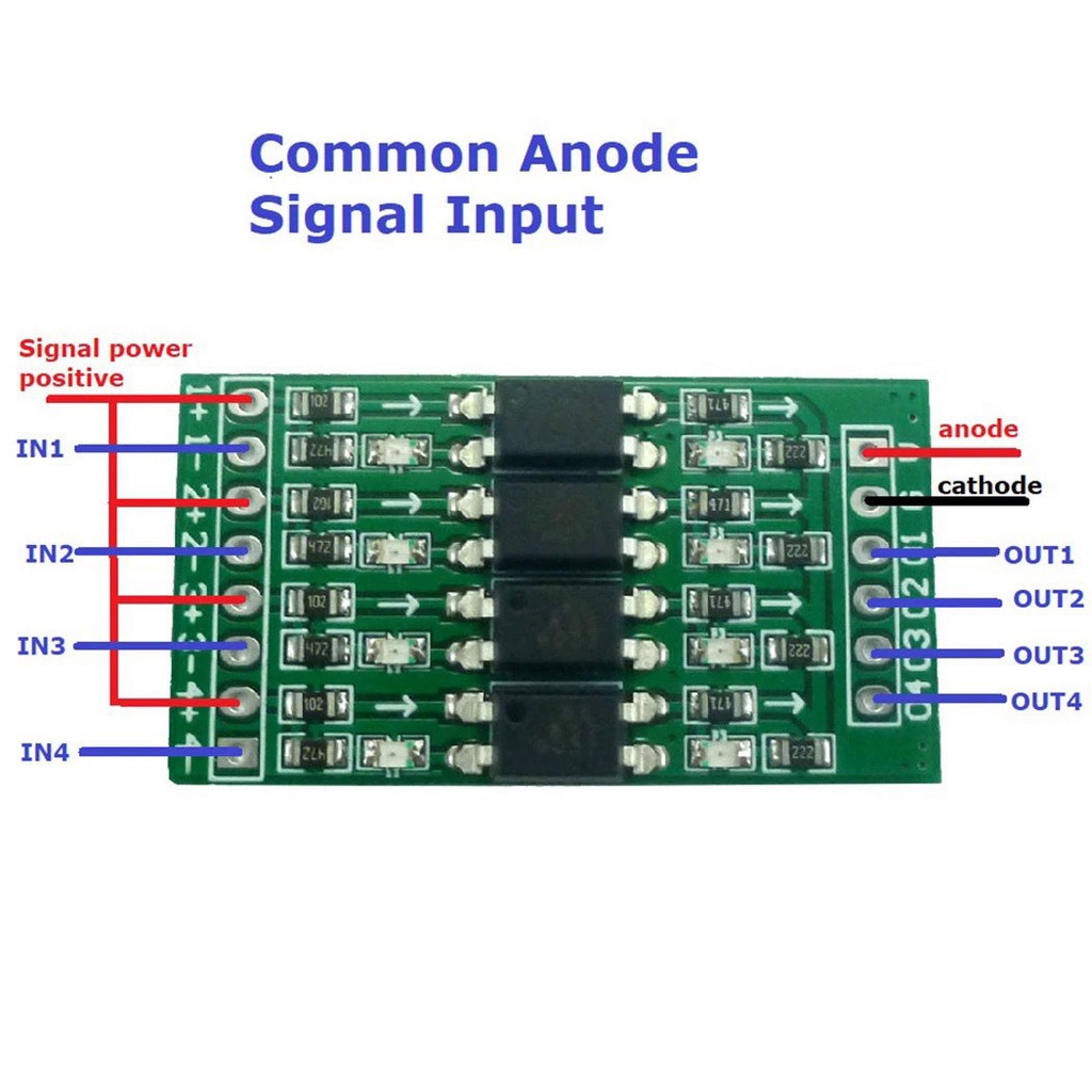 In PNP/NPN out NPN OUT Optical Isolation Board 4ch 3.3V 5V 12V Digital ...
