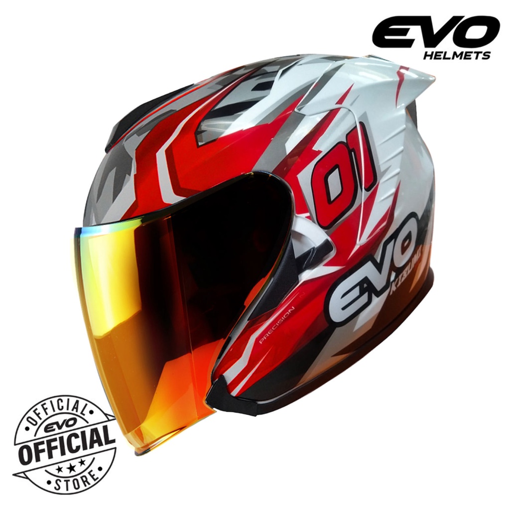 Evo Rx 5 Kizumi Half Face Dual Visor Helmet With Free Clear Lens Shopee Philippines 