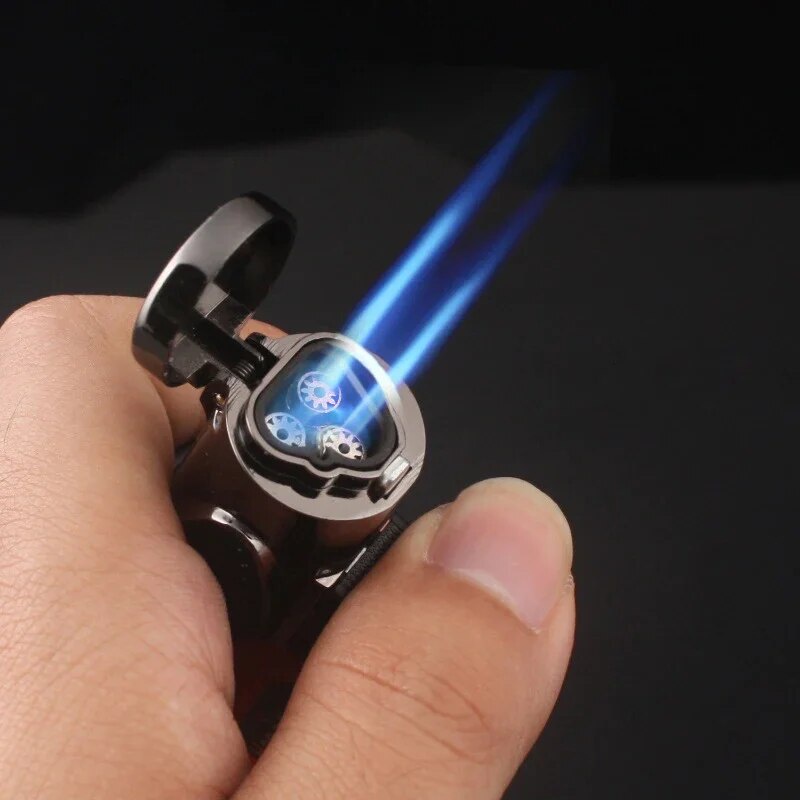 유Visible Gas Blue Flame Torch Turbo Lighter Spray Gun Electronic ...