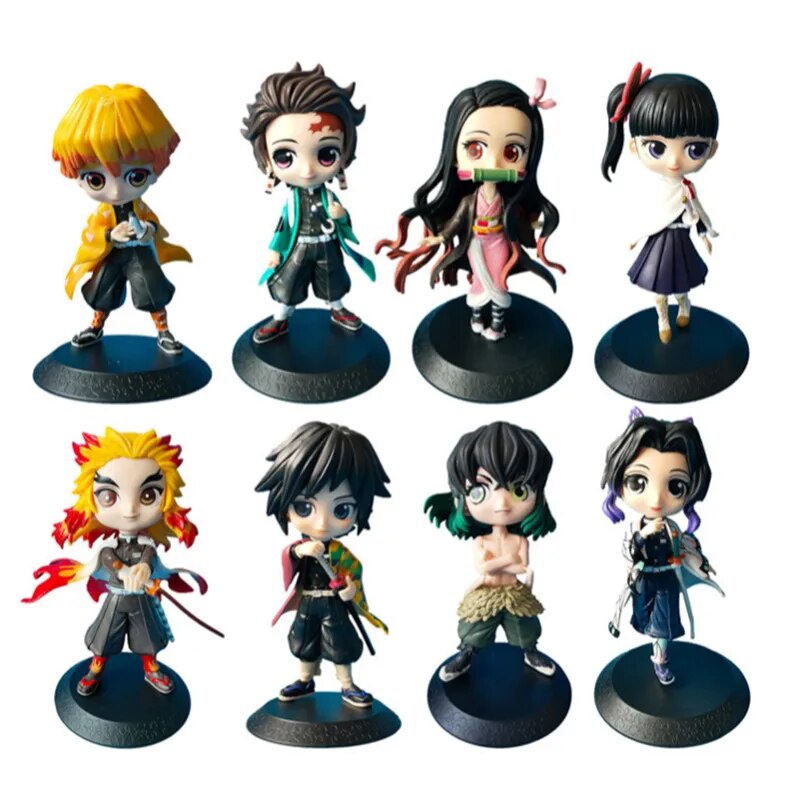 06r 8PCS Demon Slayer Japanese Anime Samurai Tanjirou Nezuko Kyoujurou ...