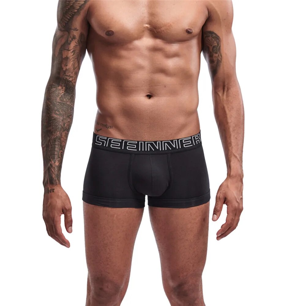 244 2021 Brand New Men Boxers Trunk Cotton Spandex Sexy Gay Underwear