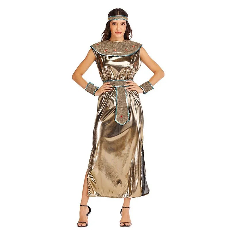 【women Ancient Egyptian Goddess Cosplay Dresses Adult Halloween Pharaoh Costume Carnival Easter