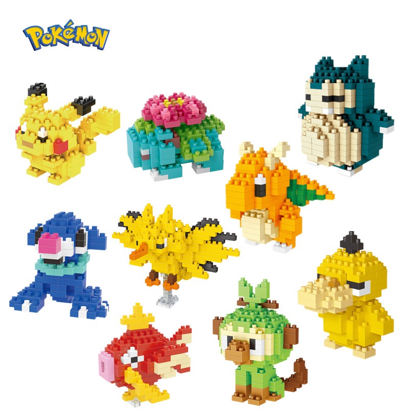 80i Pokemon Blocks Blastoise Charmander Charizard Bulbasaur Figure 