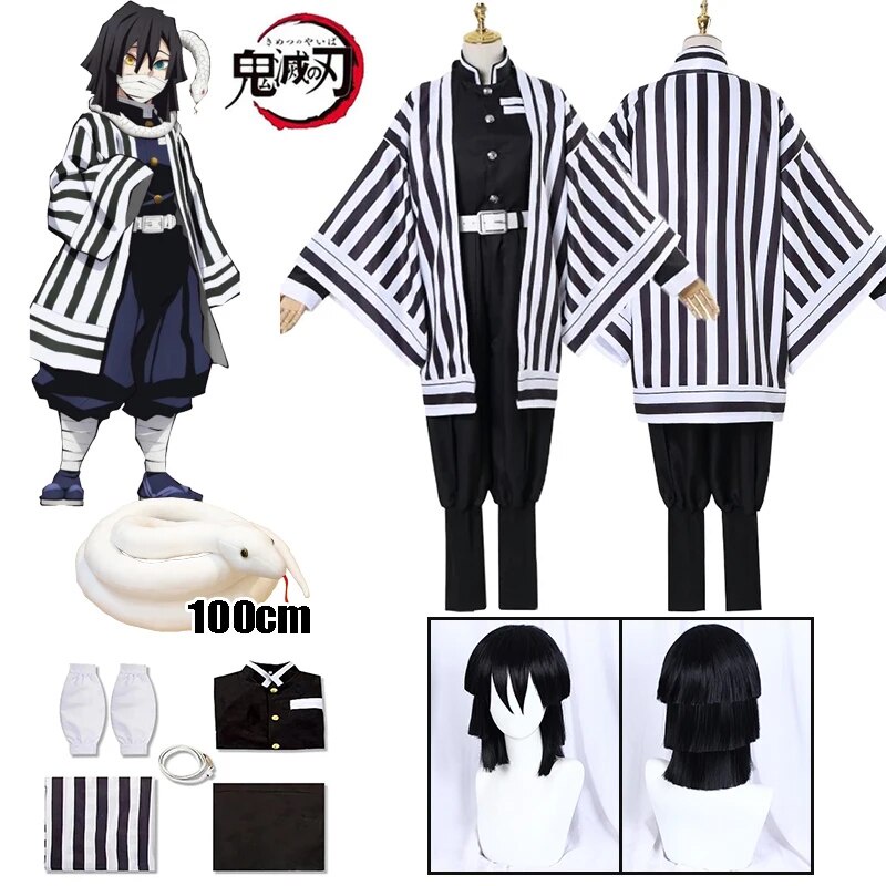 35D Anime Demon Slayer Cosplay Iguro Obanai Cosplay Costume Haori Cloak ...