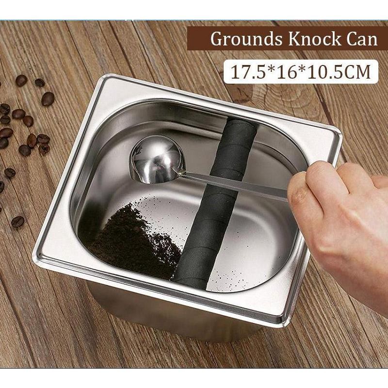 Express Delivery304 Stainless Steel Coffee Knock Box Espresso Waste Bin