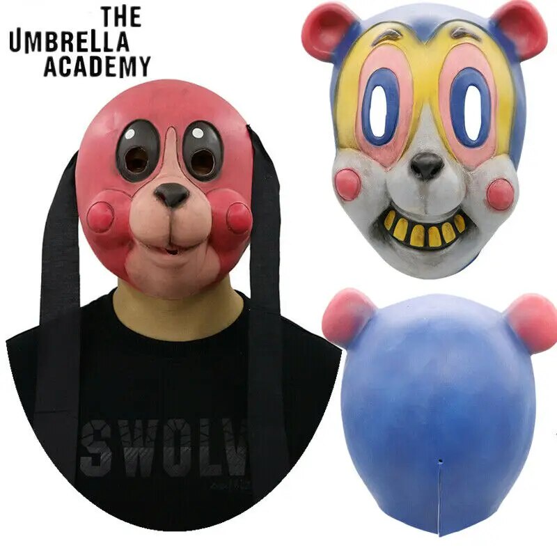 The Umbrella Academy Mask Hazel Cha Cha Mask Adult Latex Cosplay Costume Helmet Props Costume A z