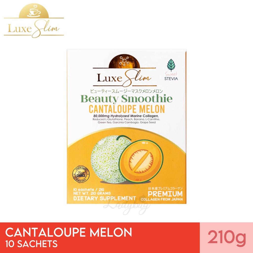 Luxe Slim Beauty Smoothie Cantaloupe Melon Collagen Drink 10 sachets