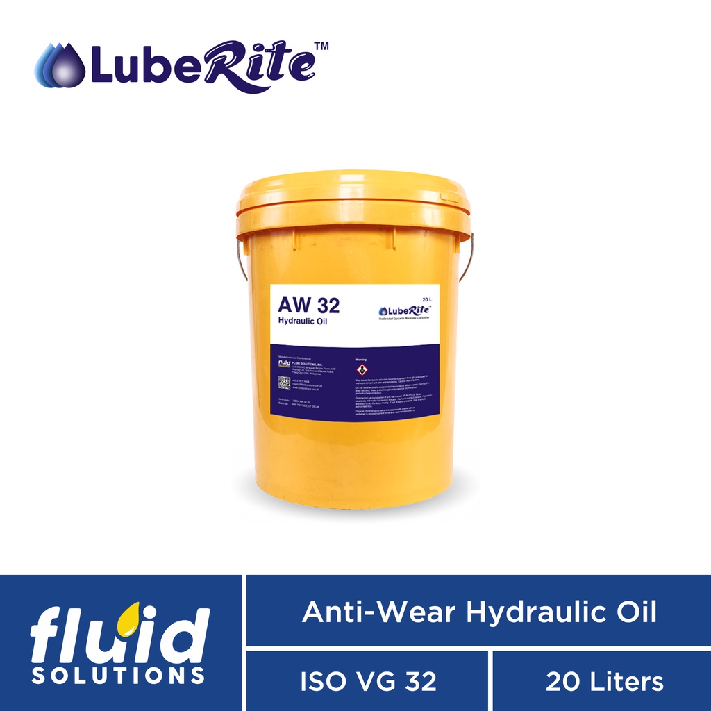 LubeRite AW 32 AntiWear ISO VG 32 Hydraulic Oil 20L Shopee Philippines