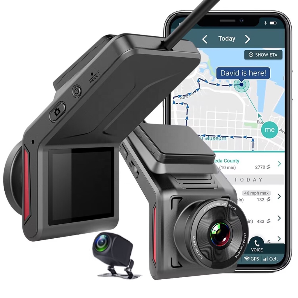 Fleet real-time monitoring Dash cam 4g Hd 1080p Dual Camera With Gps ...