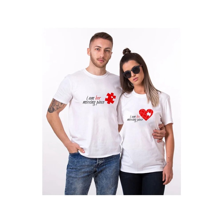 33l I Am Her Missing Piece & I Am His Missing Piece Couple TShirt for ...