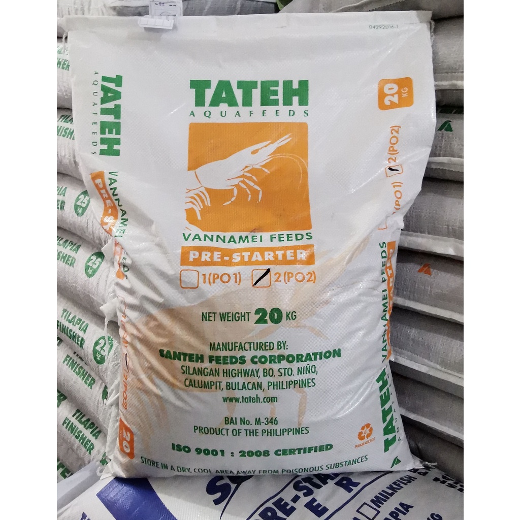 Tateh Aquafeeds Vannamei PreStarter Feeds Sinking Pellets PO1 PO2 Mash ...