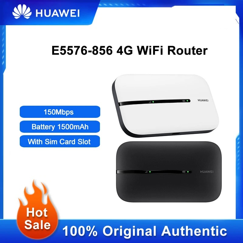 ღUnlocked Original Huawei E5576856 4G MiFi Router 150Mbps Modem WiFi