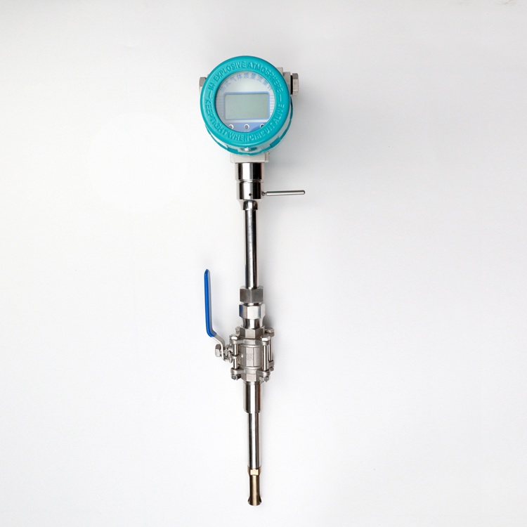 High temperature digital rs485 insertion type thermal mass gas air flow ...