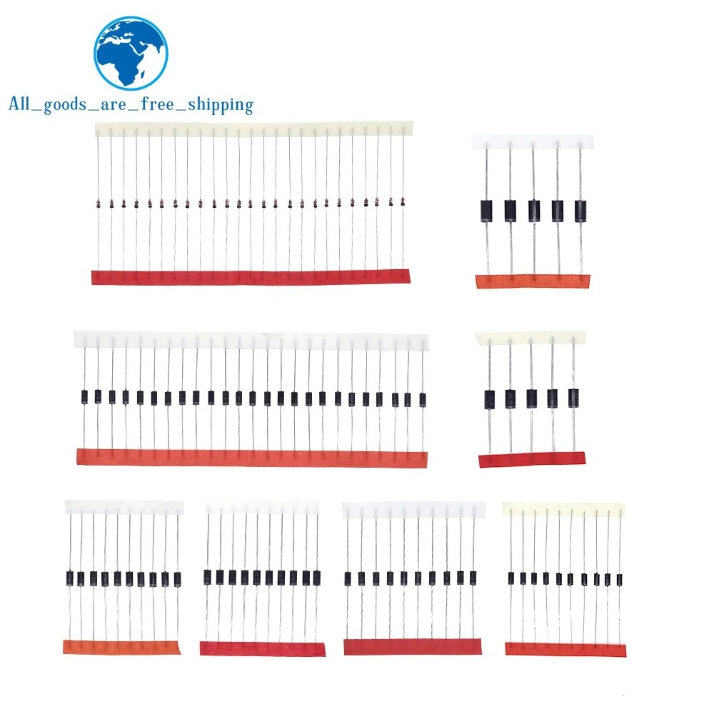 TZT Schottky Diode kit set 1N4148 1N4007 1N5819 1N5399 1N5408 1N5822 ...