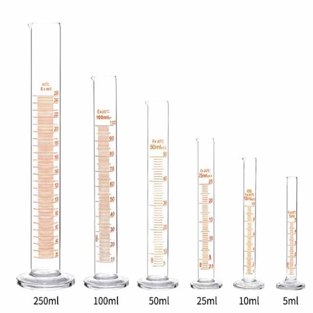 Lab glass Measuring Cylinder Graduated Cylinder Lab 10ml 25ml 50ml ...