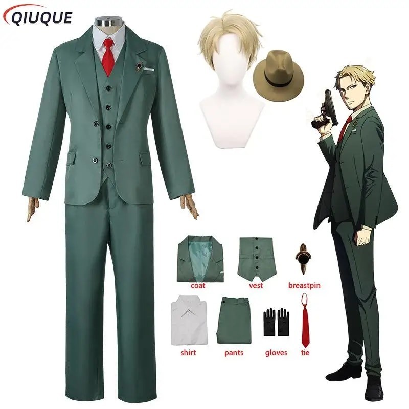 Anime Spy X Family Loid Forger Cosplay Costume Men Suit Blond Wig ...