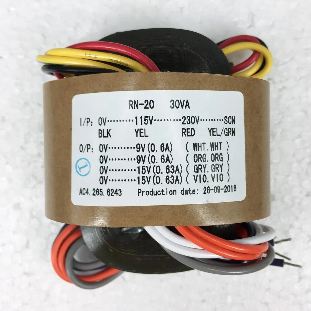 R-type power transformer 30W 9V X 2 + 15V X 2 R cow audio transformer ...