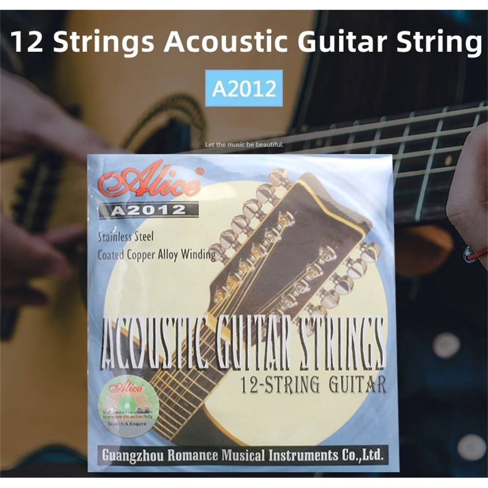 ♥Alice A2012 12 Strings Acoustic Guitar String Set Steel Copper Alloy Winding Musical Instrument