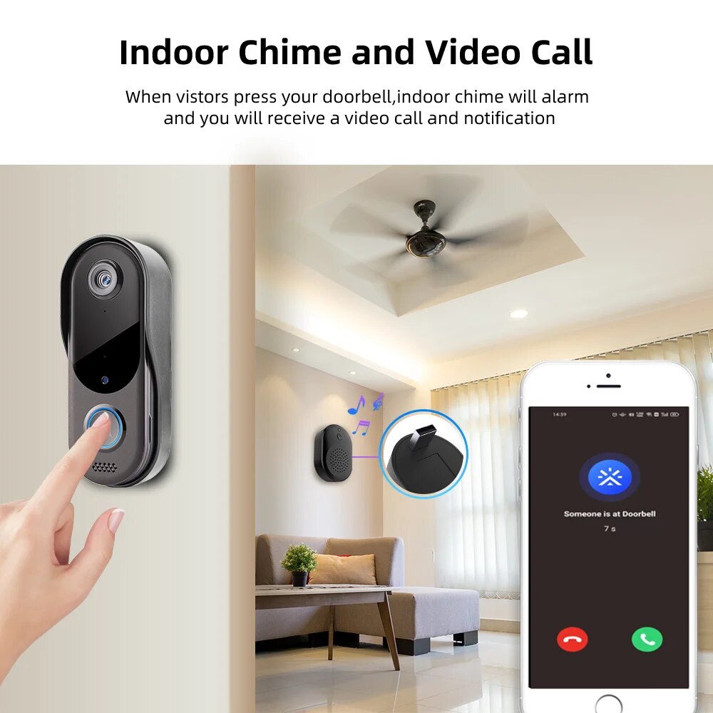 WiFi Video Intercom Outdoor Door bell Camera Smart Home Security ...