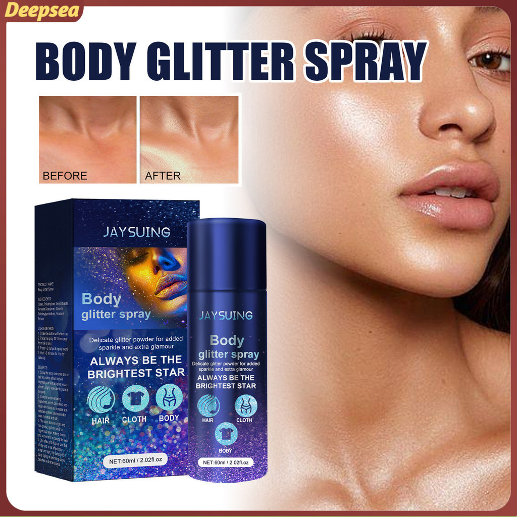 [deepsea] Sparkly Body Mist Glitter Spray for Hair Sparkling 60ml