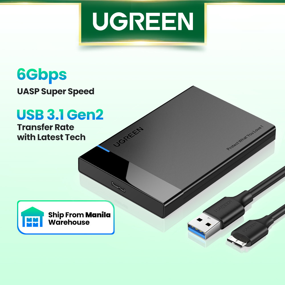 UGREEN HDD Case 2.5" Hard Drive Enclosure USB Type C SATA 5Gbps for SSD